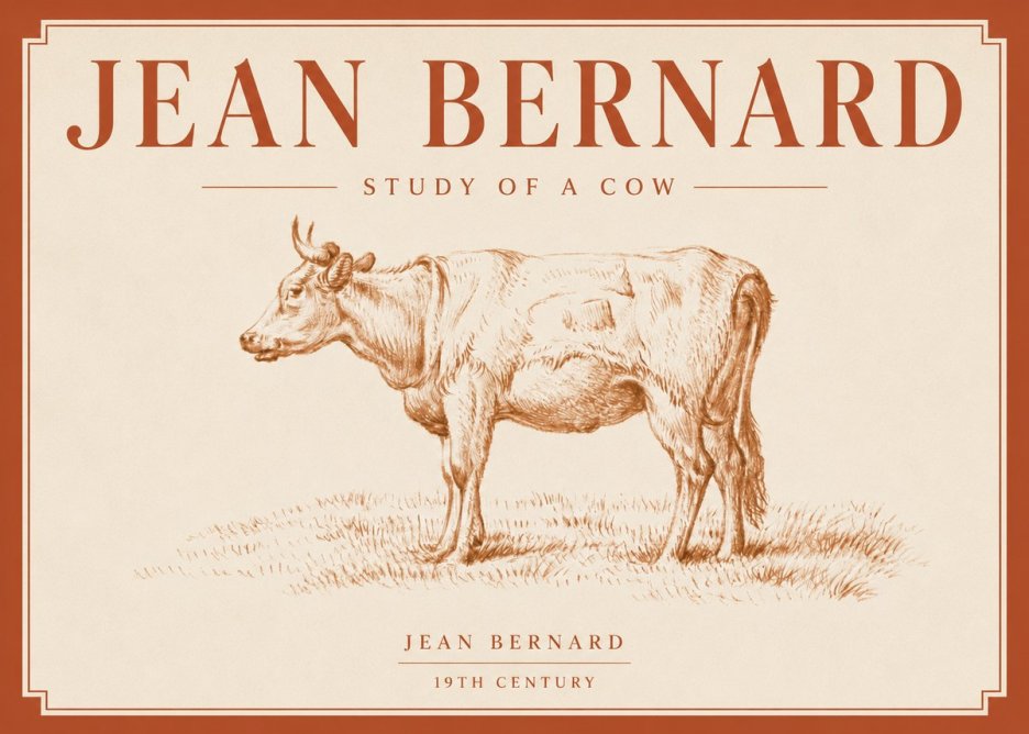 Jean Bernard Study of a Cow XIX No4 - Affiche