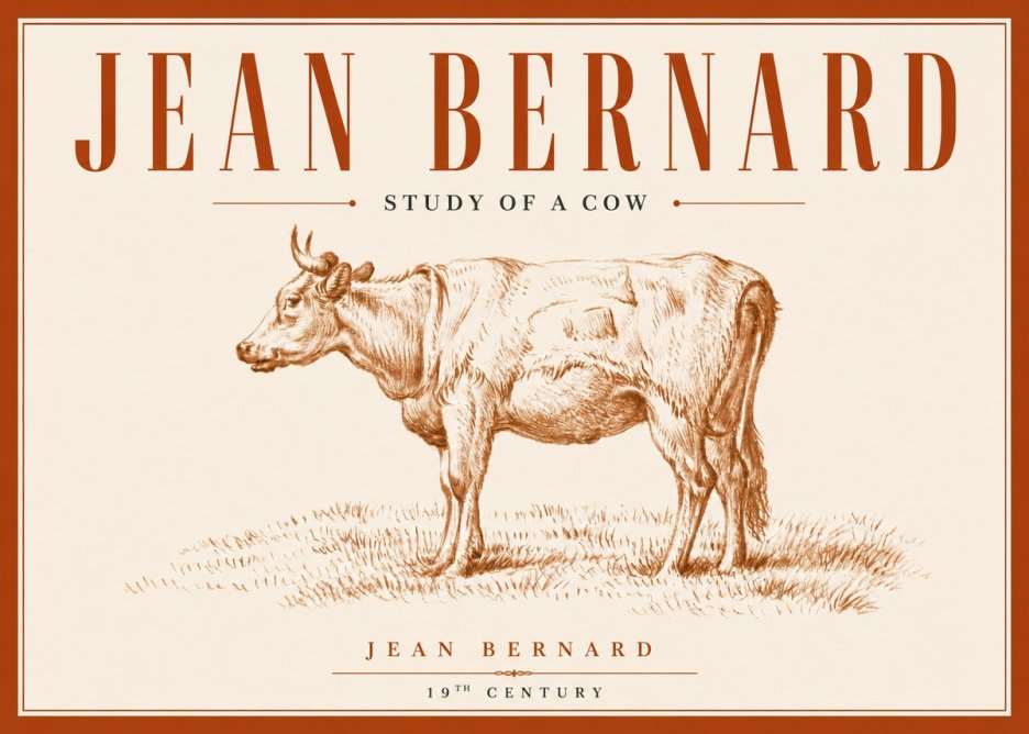 Jean Bernard Study of a Cow XIX No6 - Affiche