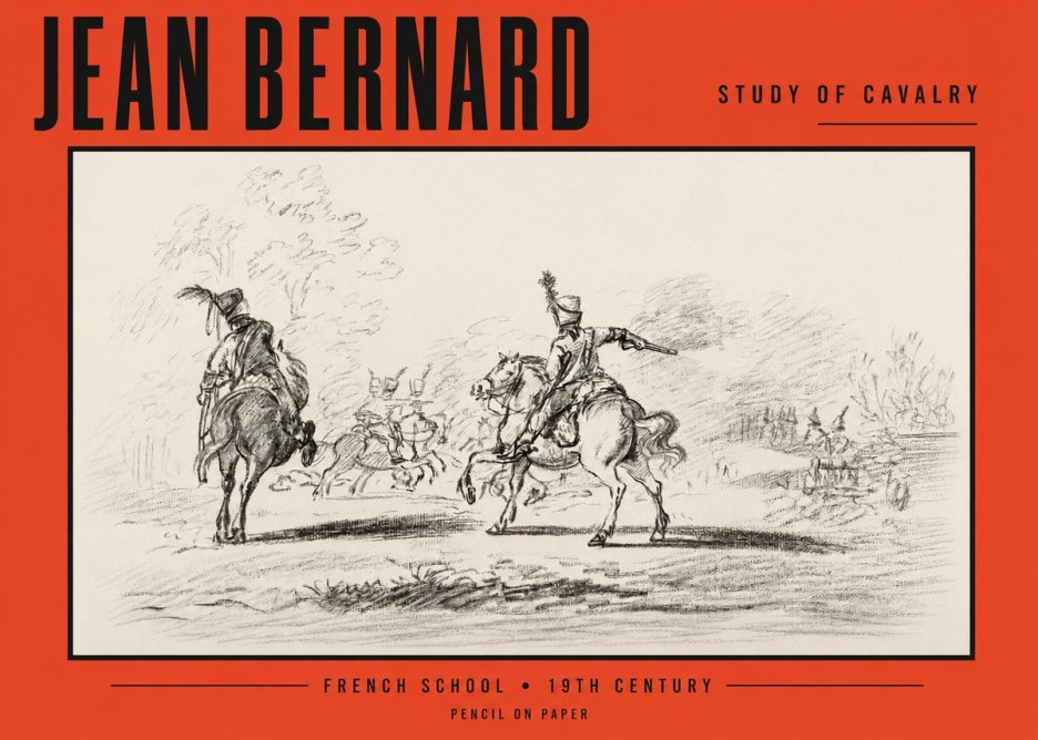 Jean Bernard Study of Cavalry No2 - Affiche