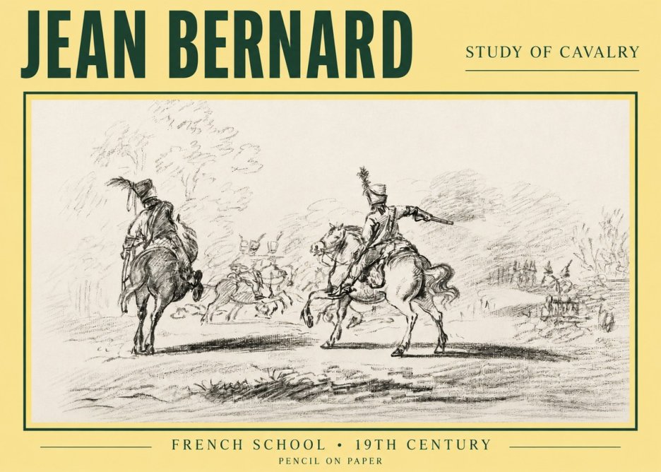 Jean Bernard Study of Cavalry No3 - Affiche