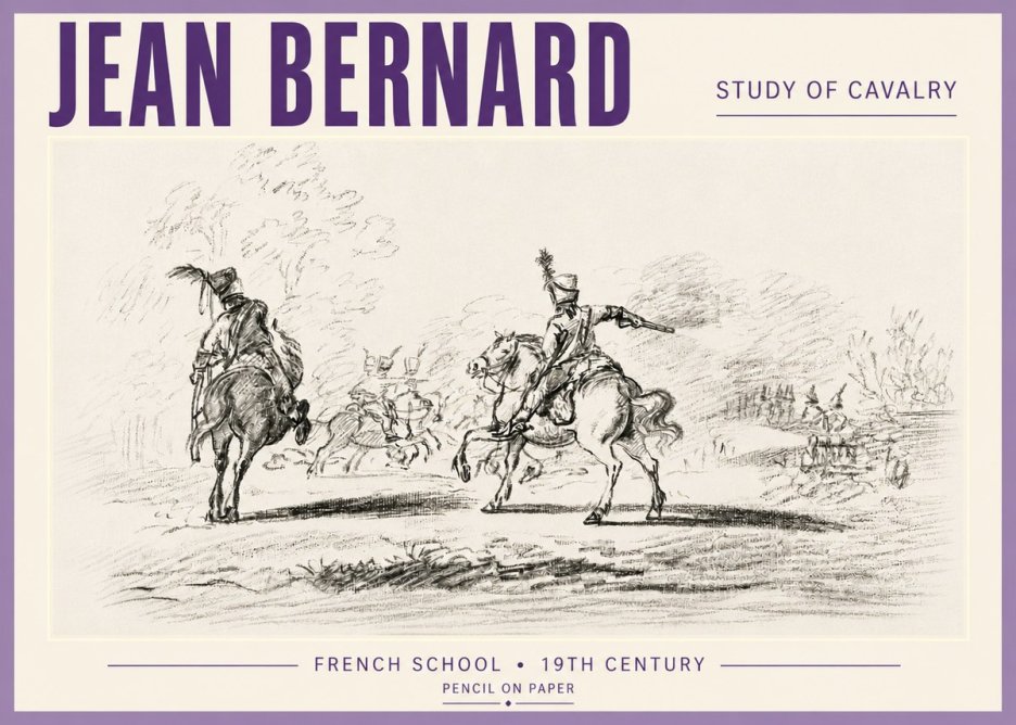 Jean Bernard Study of Cavalry No5 - Affiche