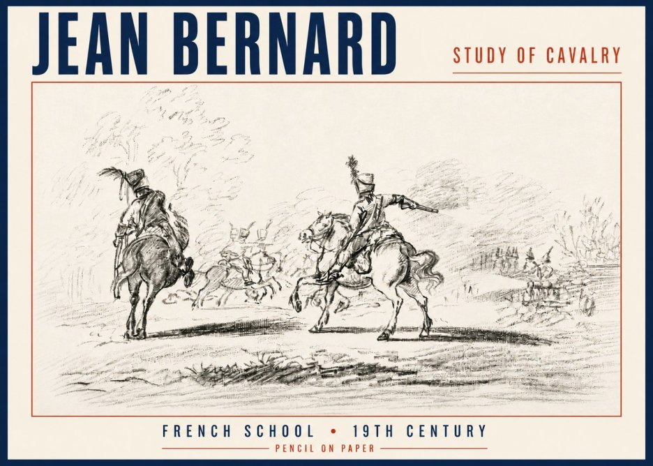 Jean Bernard Study of Cavalry No6 - Affiche