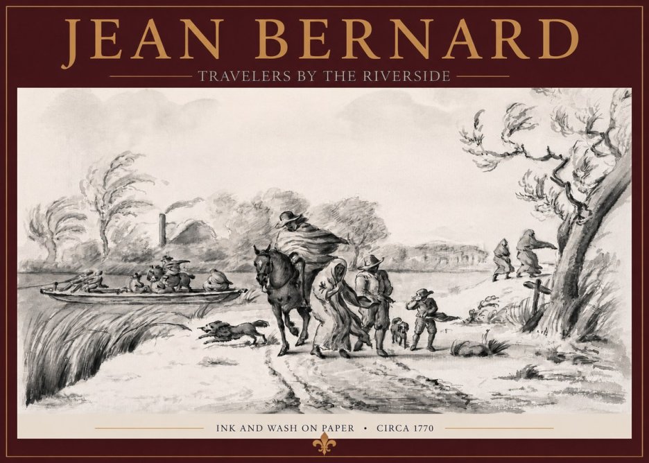 Jean Bernard Travelers by the Riverside No2 - Affiche
