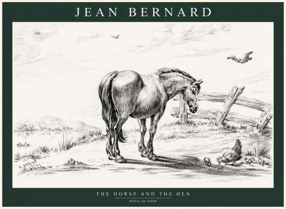 Jean Bernard Horse at the Fence No2 - Affiche