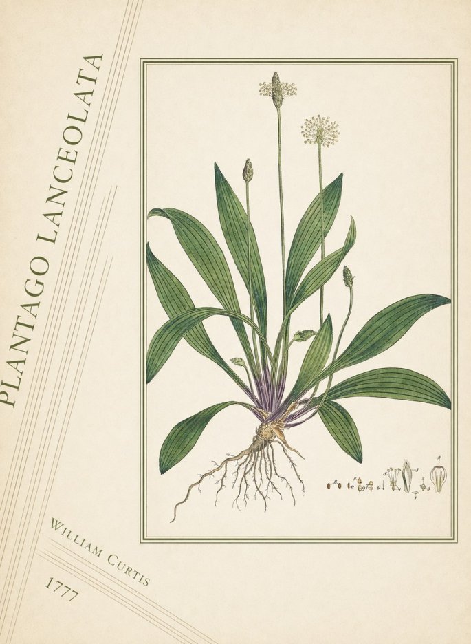 William Curtis Plantago Lanceolata III No4 - Affiche