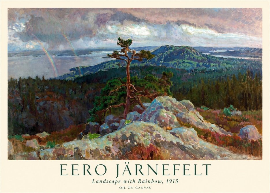 Eero Järnefelt Landscape with Rainbow, 1915 No1 - Affiche