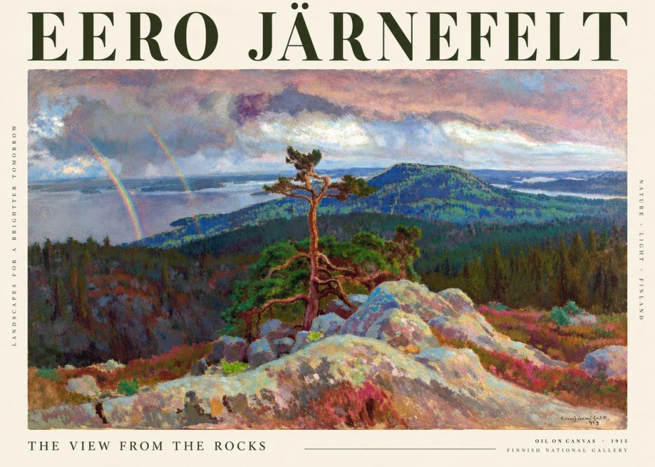 Eero Järnefelt Landscape with Rainbow, 1915 No4 - Affiche