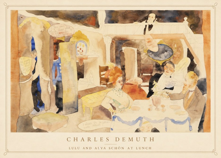 Charles Demuth Lulu and Alva Schön at Lunch No4 - Affiche