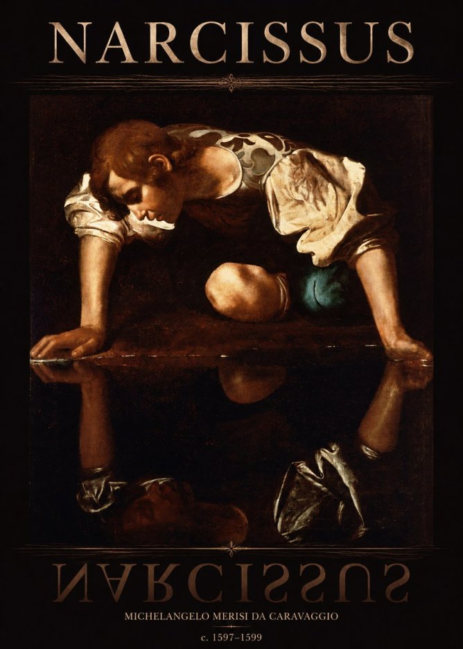 Michelangelo Merisi da Caravaggio Narcissus I No5 - Affiche