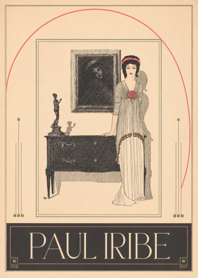 Paul Iribe Woman with Rose No3 - Affiche