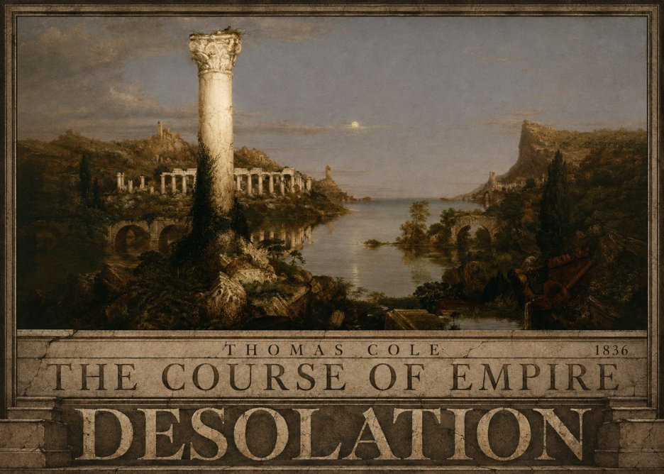 Thomas Cole The Course of Empire: Desolation No4 - Affiche