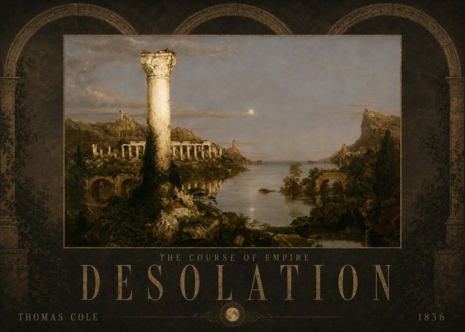 Thomas Cole The Course of Empire: Desolation No6 - Affiche