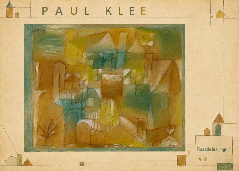 Paul Klee Fassade Braun-grün No3 - Affiche