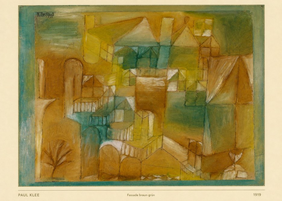 Paul Klee Fassade Braun-grün No5 - Affiche