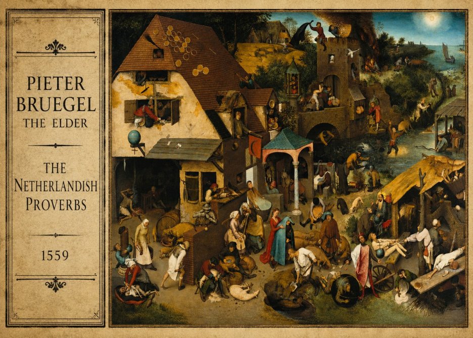 Pieter Bruegel The Netherlandish Proverbs I No2 - Affiche