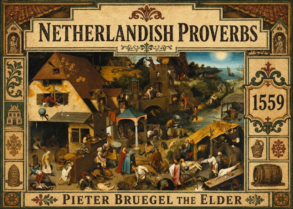 Pieter Bruegel The Netherlandish Proverbs I No5 - Affiche
