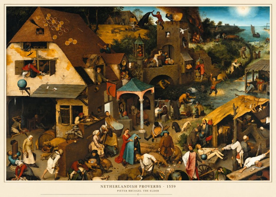 Pieter Bruegel The Netherlandish Proverbs I No6 - Affiche