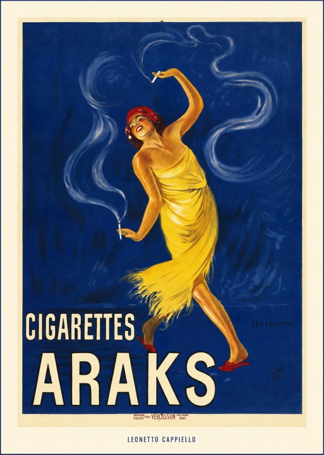 Leonetto Cappiello Cigarettes Araks No6 - Affiche
