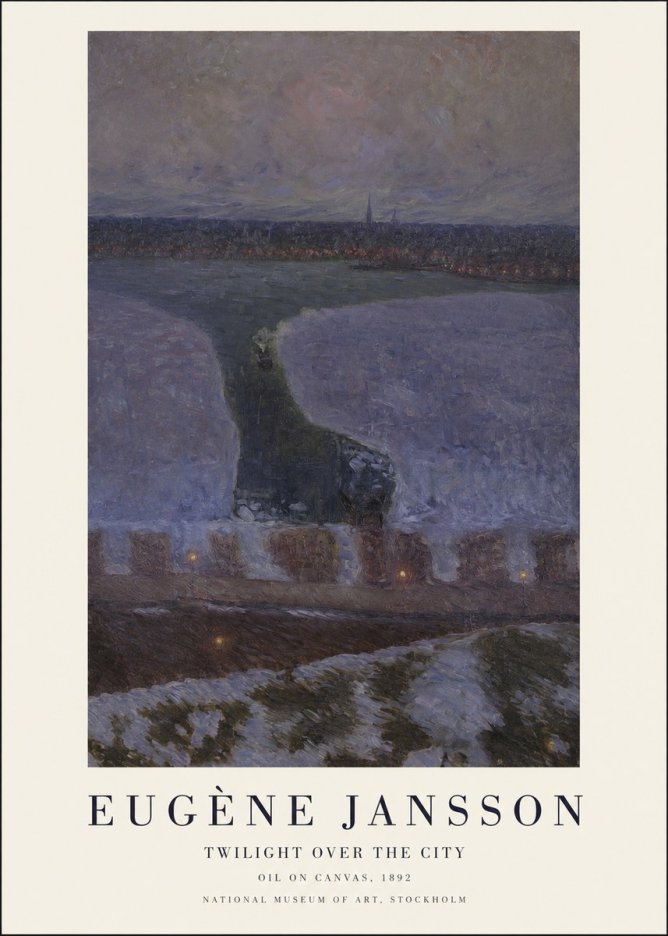 Eugène Jansson Twilight over the City No1 - Affiche