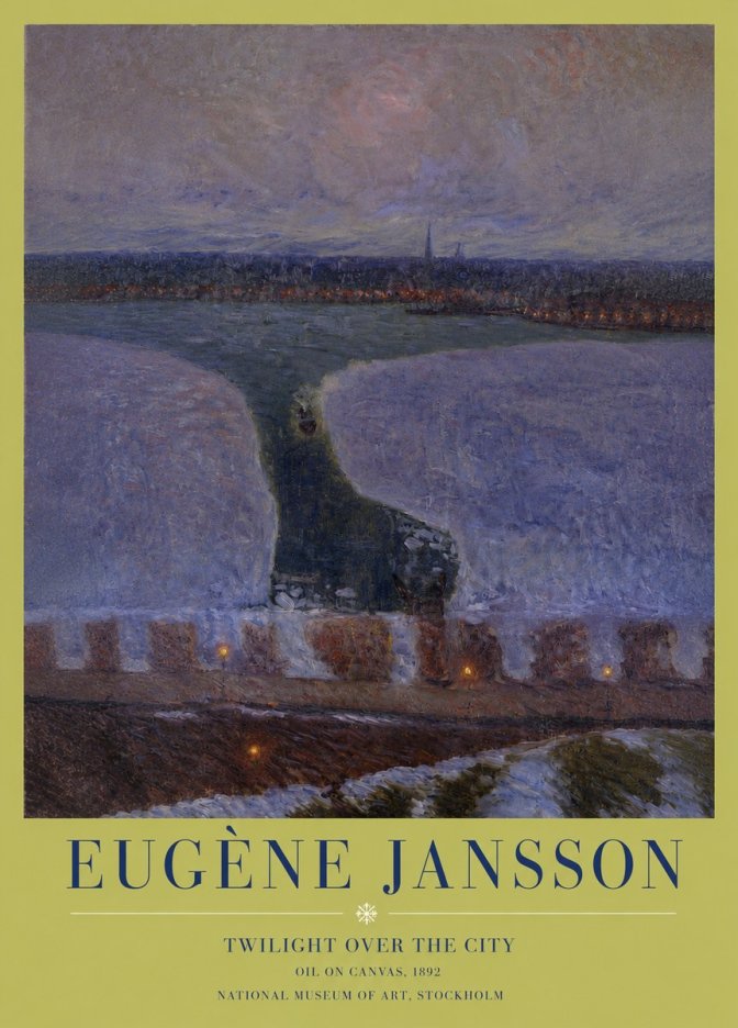 Eugène Jansson Twilight over the City No3 - Affiche