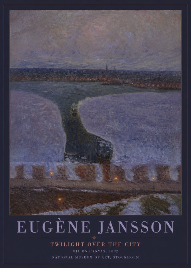 Eugène Jansson Twilight over the City No4 - Affiche