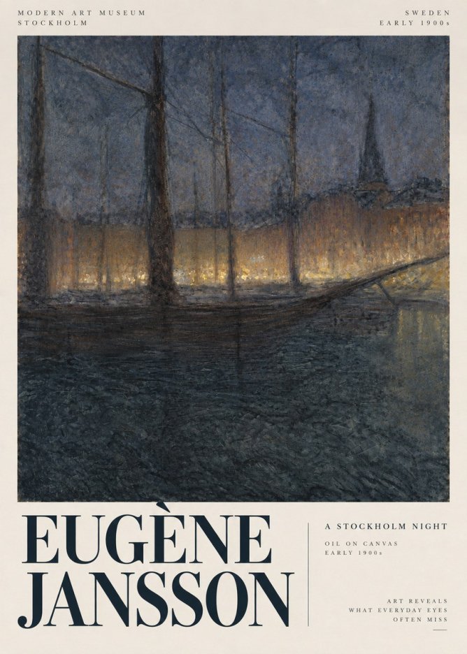 Eugène Jansson Evening on the Water No4 - Affiche
