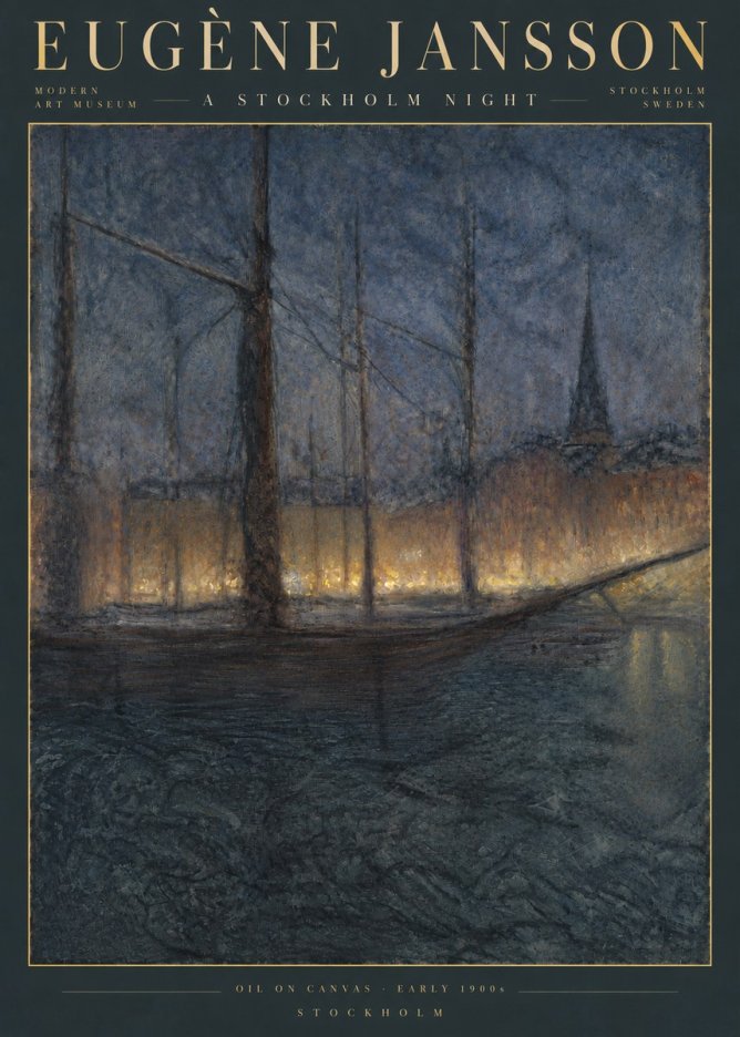 Eugène Jansson Evening on the Water No5 - Affiche