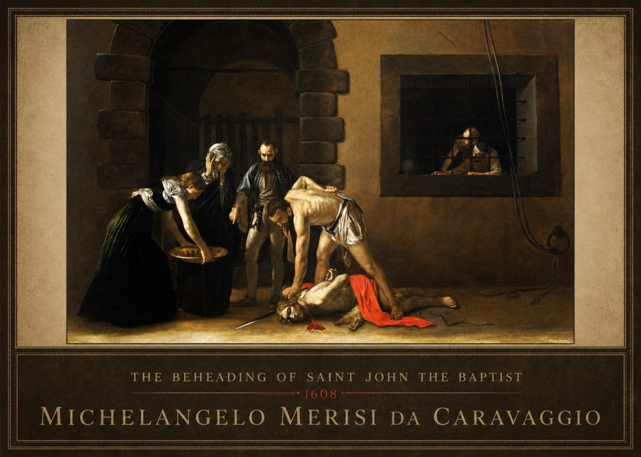 Michelangelo Merisi da Caravaggio The Beheading of Saint John the Baptist No6 - Affiche