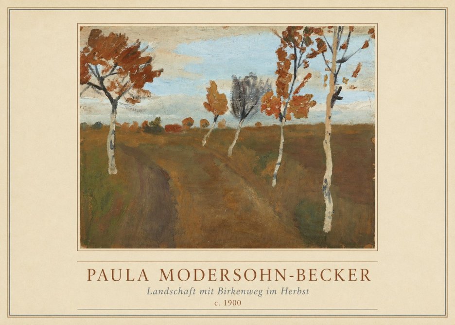 Paula Modersohn-Becker Landschaft Mit Birkenweg Im Herbst No4 - Affiche