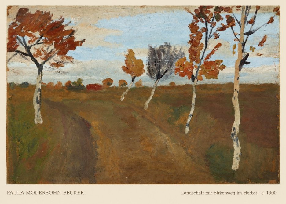 Paula Modersohn-Becker Landschaft Mit Birkenweg Im Herbst No6 - Affiche