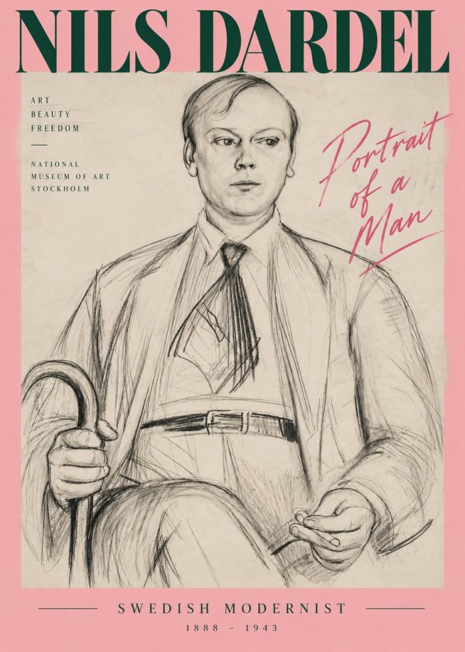 Nils Dardel Portrait of a Man No4 - Affiche