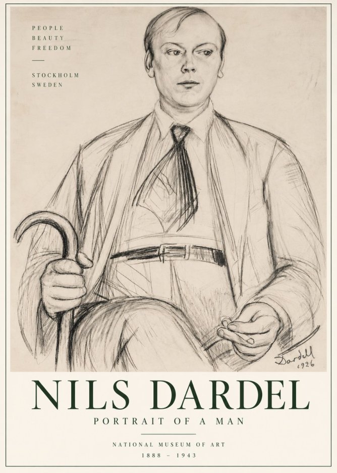 Nils Dardel Portrait of a Man No6 - Affiche