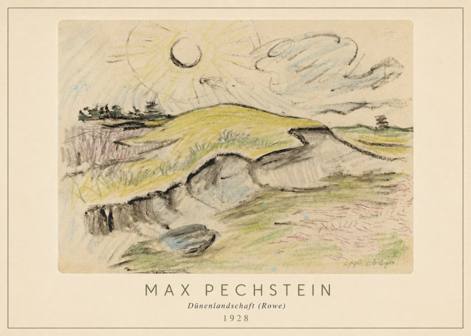 Max Pechstein Dünenlandschaft (Rowe) No3 - Affiche