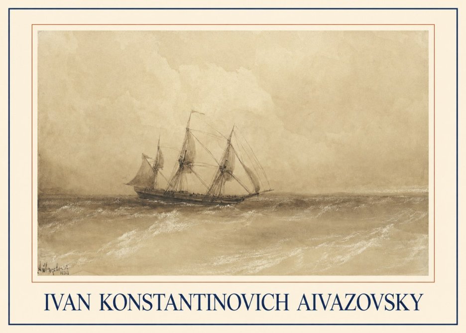 Ivan Konstantinovich Aivazovsky Sailing Ship, 1843 No1 - Affiche
