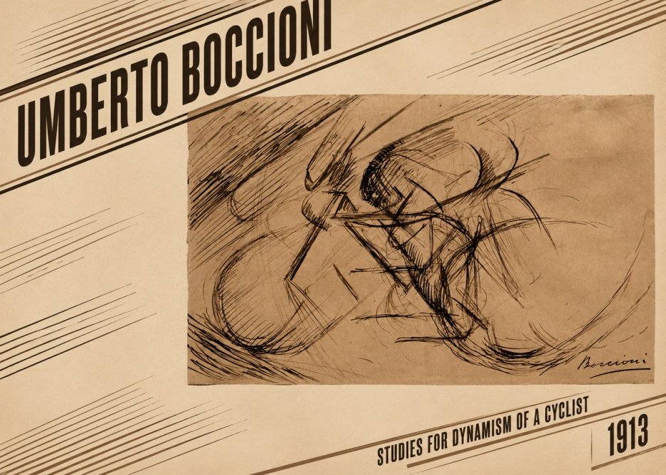 Umberto Boccioni Studies for Dynamism of a Cyclist No2 - Affiche