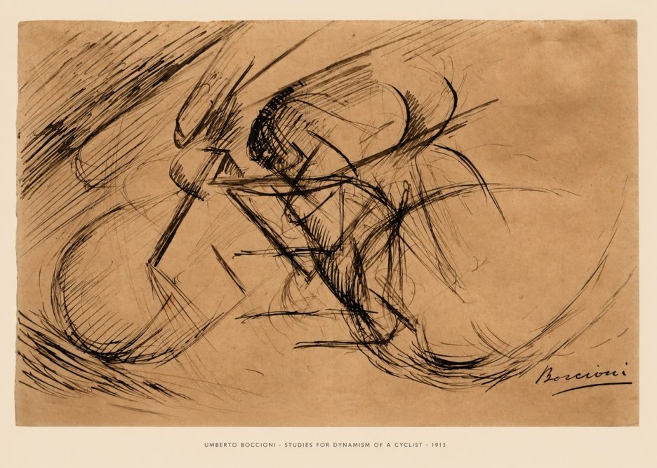 Umberto Boccioni Studies for Dynamism of a Cyclist No6 - Affiche