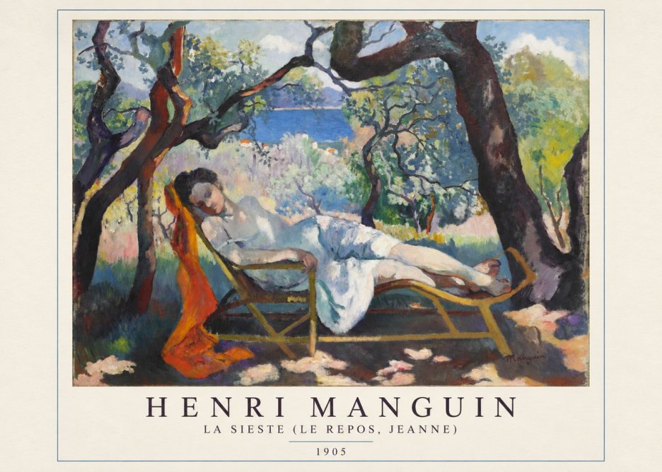 Henri Manguin La Sieste (Le Repos, Jeanne) No4 - Affiche