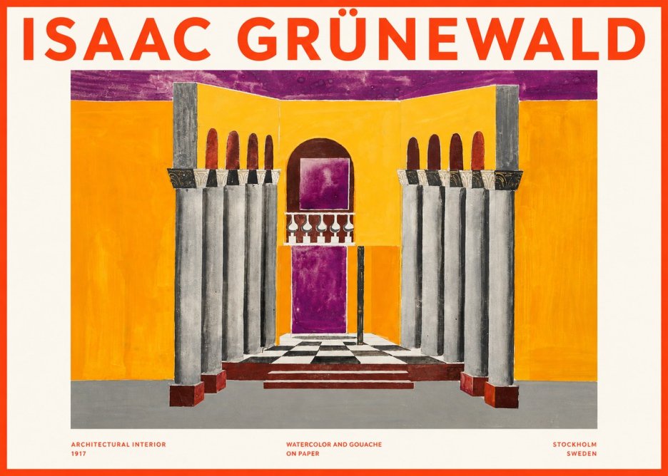 Isaac Grünewald Architectural Interior No2 - Affiche