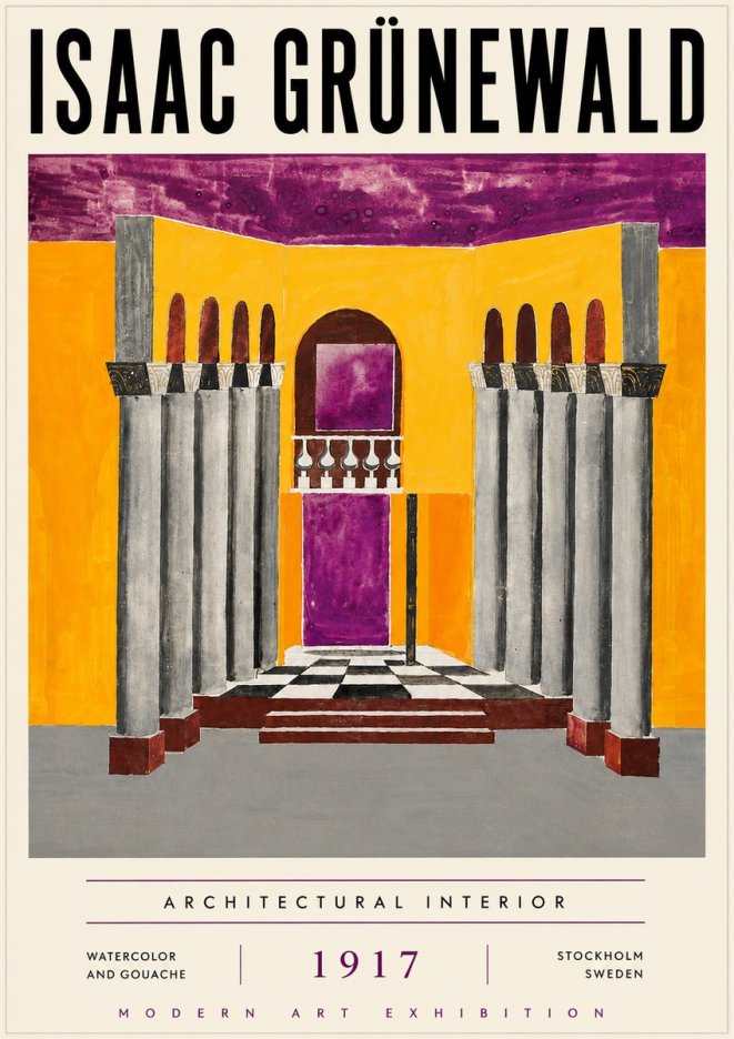 Isaac Grünewald Architectural Interior No6 - Affiche