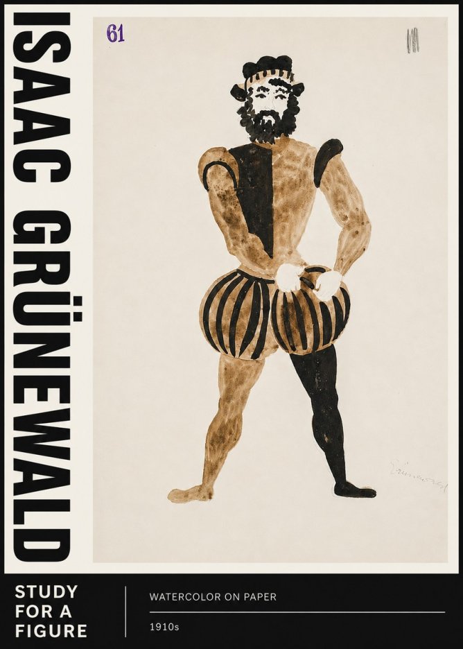Isaac Grünewald Study for a Figure No3 - Affiche