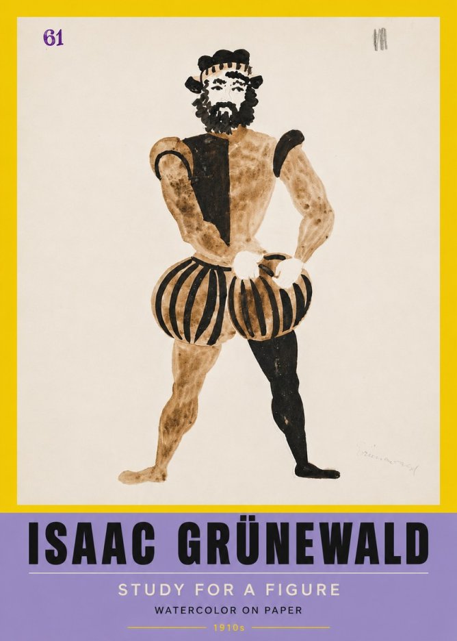 Isaac Grünewald Study for a Figure No5 - Affiche