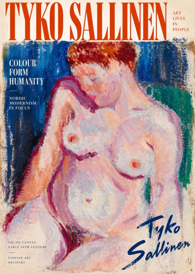 Tyko Sallinen Seated Nude No2 - Affiche