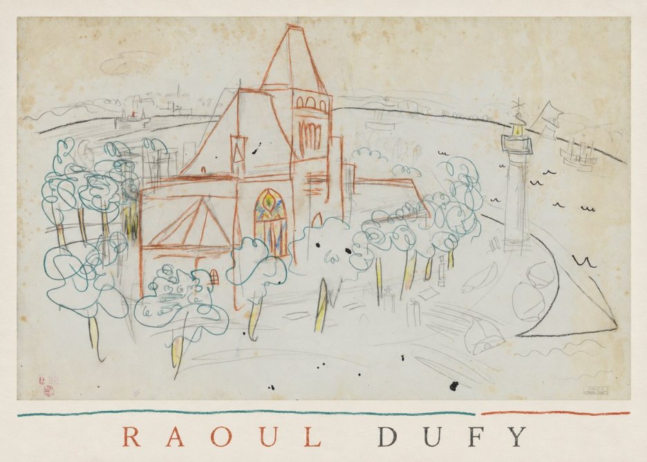 Raoul Dufy Coastal Church and Lighthouse No4 - Affiche