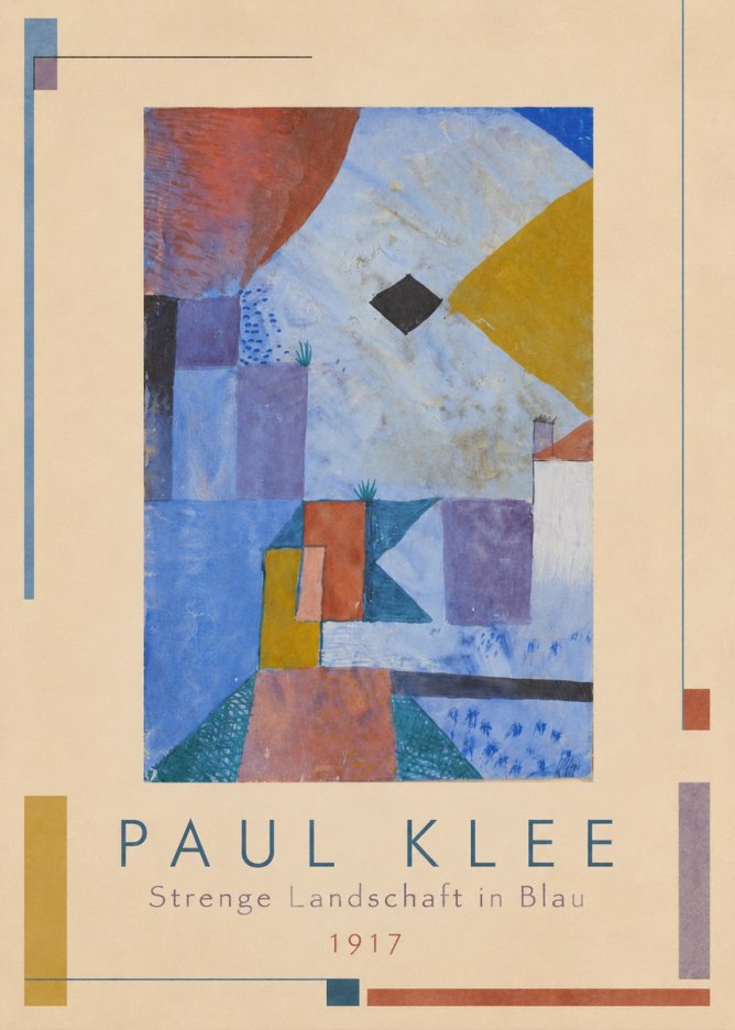 Paul Klee Strenge Landschaft in Blau No1 - Affiche