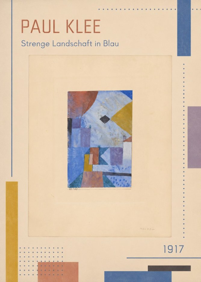 Paul Klee Strenge Landschaft in Blau No2 - Affiche