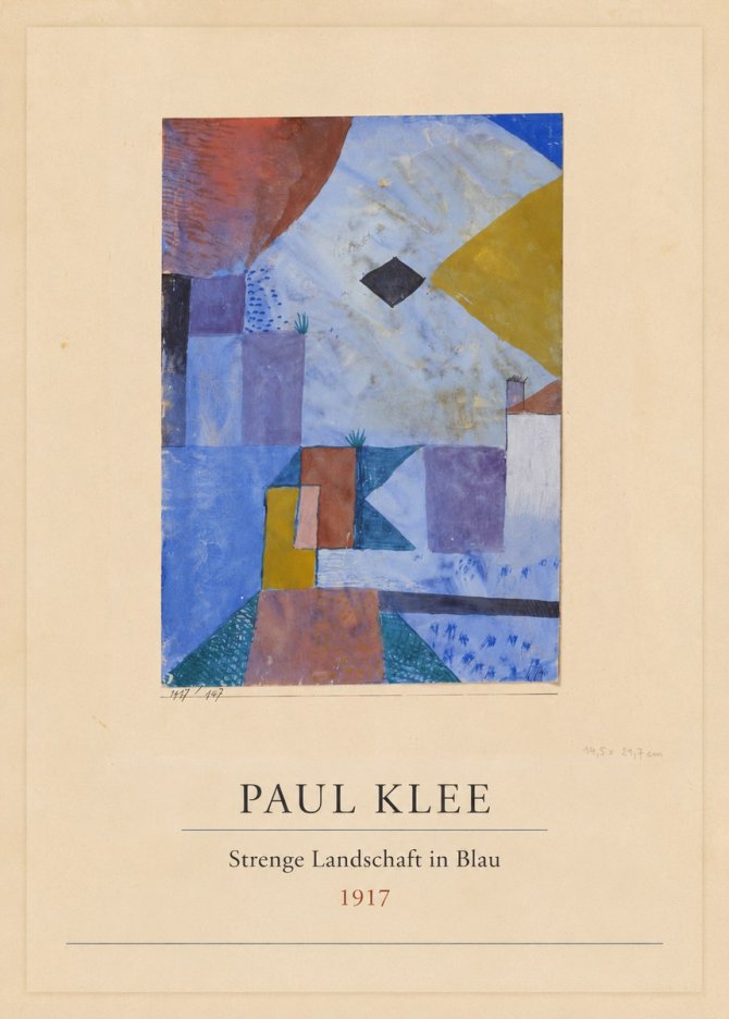 Paul Klee Strenge Landschaft in Blau No4 - Affiche