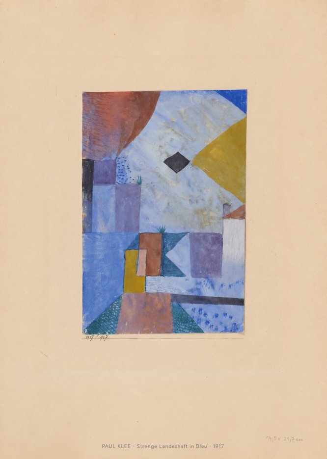 Paul Klee Strenge Landschaft in Blau No5 - Affiche