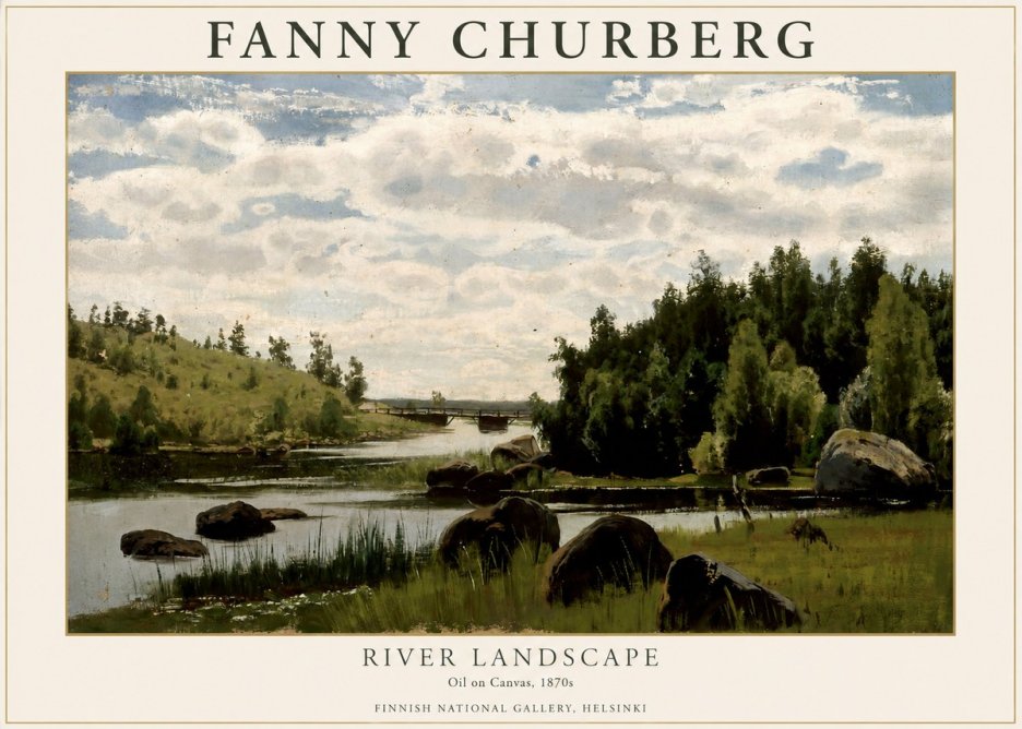 Fanny Churberg River Landscape No1 - Affiche