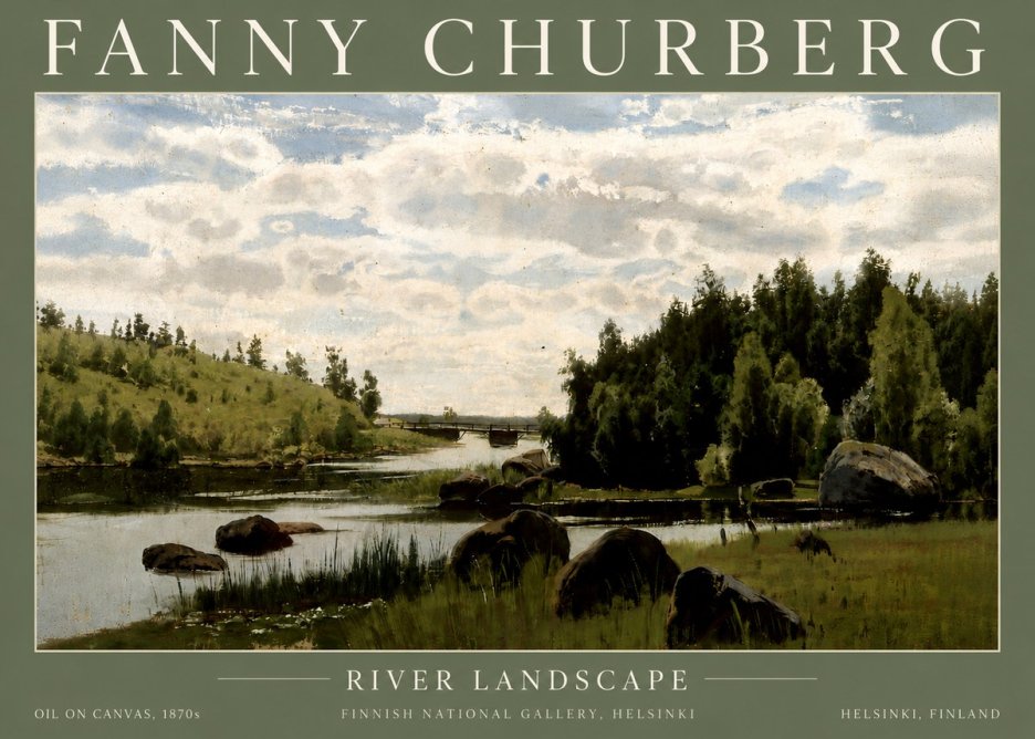 Fanny Churberg River Landscape No4 - Affiche
