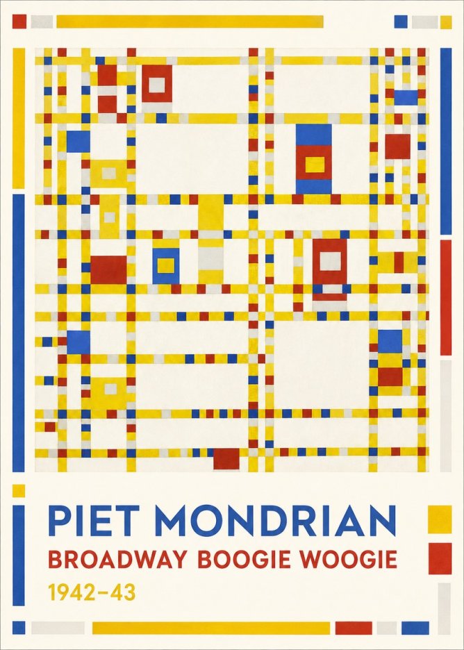 Piet Mondrian Broadway Boogie Woogie No1 - Affiche